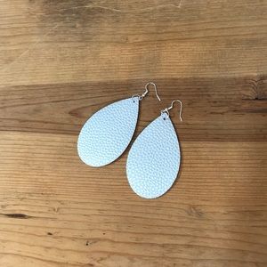Handmade Leather Silver Earrings